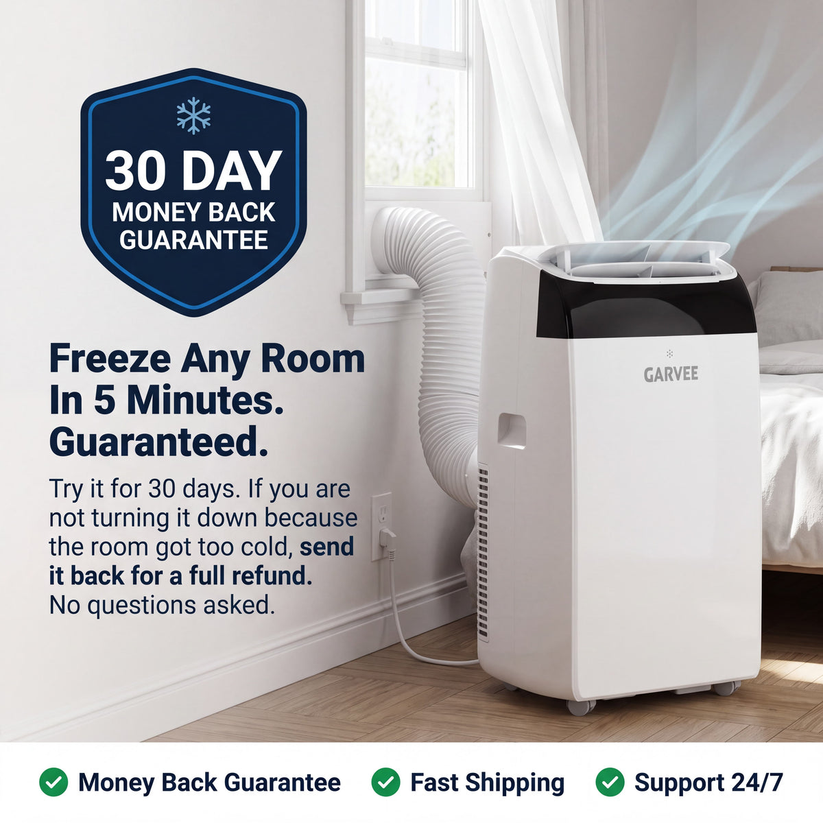 Garvee 14000 BTU Ultra-Quiet & Energy Efficient Portable Air Conditioner